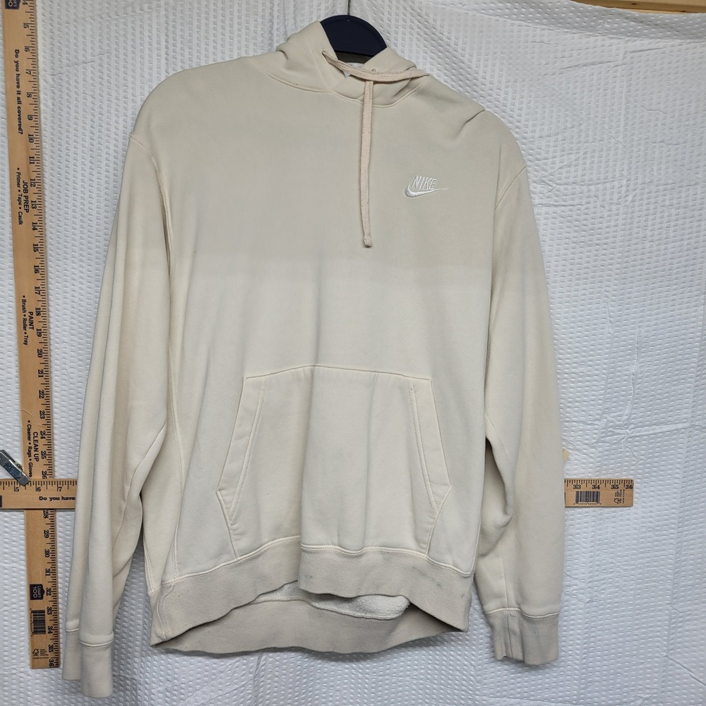 Nike Sportswear Club Fleece Hoodie Cream Sail Mens Medium BV2654-113